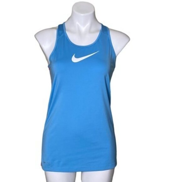 Nike Girls Pro Blue & Red Racerback Logo Tank Top, Sleeveless Girls' Size XL - Picture 1 of 8